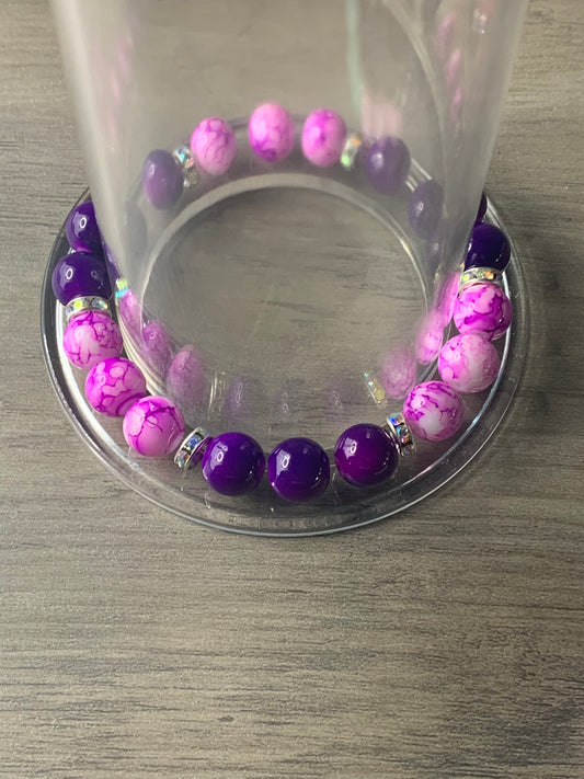 Berry-Purple Beaded Bracelet